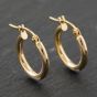 Second Hand Yellow Gold 15mm Plain Hoop Earrings 41173973