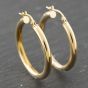 Second Hand Yellow Gold 27mm Plain Hoop Earrings 41173979