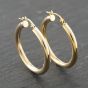 Second Hand Yellow Gold 28mm Plain Hoop Earrings 41173980