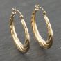 Second Hand Yellow Gold 18mm Patterned Creole Earrings 41173986