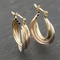 Second Hand 9ct Three Colour Gold 22mm Creole Earrings 41173989