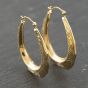 Second Hand Yellow Gold 28mm Patterned Creole Earrings 41173992