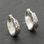 Second Hand White Gold 13mm Patterned Creole Earrings 41173995
