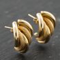 Second Hand 9ct Yellow Gold 21mm Fancy Stud Earrings 41174008