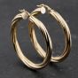 Second Hand 9ct Yellow Gold 27mm Twist Hoop Earrings 41174014