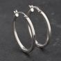 Second Hand 9ct White Gold 31mm Plain Oval Hoop Earrings 41174017