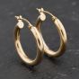 Second Hand Yellow Gold 21.4mm Plain Hoop Earrings 41174018