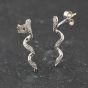 Second Hand 9ct White Gold 19.8mm Diamond Wave Dropper Earrings 41174048