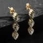 Second Hand 9ct Yellow Gold 22.6mm 0.36ct Diamond Marquise Shaped Cluster Dropper Earrings 41174060