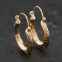 Second Hand Yellow Gold 22mm Patterned Creole Earrings 41174066