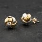 Second Hand 9ct Two Colour Gold 10mm Knots Stud Earrings 41174070