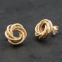 Second Hand 9ct Yellow Gold 15mm Knots Stud Earrings 41174073