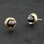 Second Hand Yellow Gold 8mm Onyx Set Knot Stud Earrings 41174079