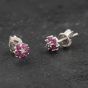 Second Hand White Gold Ruby & 0.02ct Diamond Cluster 5mm Stud Earrings 41174096