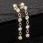Second Hand 9ct Two Colour Gold 34mm Cubic Zirconia Dropper Earrings 41174101