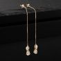 Second Hand Yellow Gold 65mm Cubic Zirconia Set Chain Dropper Earrings 41174104