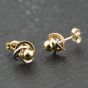 Second Hand Three Colour Gold Knot Stud Earrings 41174108