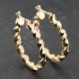 Second Hand Yellow Gold 26.5mm Twisted Hoop Earrings 41174116