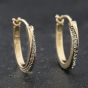 Second Hand Yellow Gold 15mm 0.13ct Diamond Set Hoop Earrings 41174133