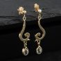Second Hand Yellow Gold 38mm Blue Topaz Set Dropper Earrings 41174134