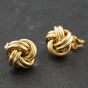 Second Hand 9ct Yellow Gold Double Strand Knot Stud Earrings 41174149