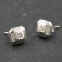 Second Hand 9ct White Gold Diamond Cushion Stud Earrings 41174180