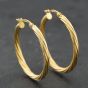 Second Hand Yellow Gold Twist Hoop Earrings 41174197