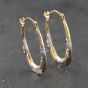Second Hand Yellow Gold Oval Patterned Creole Earrings 41174203