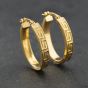 Second Hand Yellow Gold Greek Key Creole Earrings 41174207