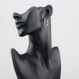 Second Hand 9ct Yellow Gold 31mm Green Enamel Decoration Hoop Earrings 41174245