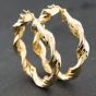 Second Hand 9ct Yellow Gold 45mm Twisted Hoop Earrings 41174252