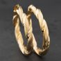 Second Hand 9ct Yellow Gold 64mm Twisted Hoop Earrings 41174265