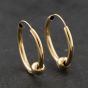 Second Hand 9ct Yellow Gold 24mm Roller Ball Hoop Earrings 41174269