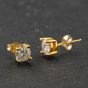 Second Hand 18ct Yellow Gold 5mm Moissanite Stud Earrings 41174296