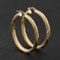 Second Hand 9ct Yellow Gold 41mm Twist Hoop Earrings 41174305