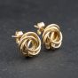 Second Hand 9ct Yellow Gold 13mm Knot Stud Earrings 41174316