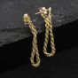 Second Hand 9ct Yellow Gold 28mm Twisted Rope Chain Dropper Earrings 41174318