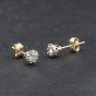 Second Hand 9ct Two Colour Gold 4.5mm Diamond Stud Earrings 41174319