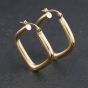 Second Hand 9ct Yellow Gold 25mm Squared Hoop Earrings 41174327