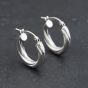 Second Hand 9ct White Gold 17mm Twisted Hoop Earrings 41174332