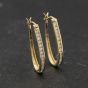 Second Hand Yellow Gold Cubic Zirconia Set 23mm Hoop Earrings 41174351