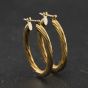 Second Hand 9ct Yellow Gold Twist 28mm Hoop Earrings 41174356