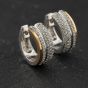 Second Hand 18ct Two Colour Gold 0.25ct Diamond Pave Hoop Earrings 41174367