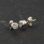Second Hand 18ct White Gold Diamond Rubover Single Stone Stud Earrings 41174368