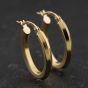 Second Hand Yellow Gold Plain 22mm Hoop Earrings 41174372