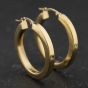 Second Hand 9ct Yellow Gold Plain 26mm Hoop Earrings 41174373