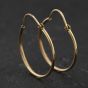 Second Hand Yellow Gold Plain 30mm Hoop Earrings 41174374