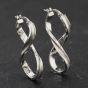 Second Hand 9ct White Gold Figure Of Eight 29mm Hoop Earrings 41174381
