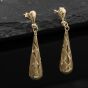 Second Hand Yellow Gold Patterned 33mm Dropper Earrings 41174413