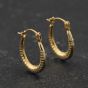 Second Hand Yellow Gold Patterned 15.5mm Creole Earrings 41174443